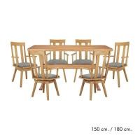 ราคา HomeHuk ชุดโต๊ะอาหาร 6 ที่นั่ง รุ่นวาซาบิ สีธรรมชาติ (49308572024)