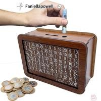 ราคา FANIELLAPOWELL กล่องเงิน กระปุกออมสินแบบใช้ซ้ําได้ไม้ ใช้ในบ้านพร้อมประหยัดเงินเคาน์เตอร์เก็บเงินทํามือธนาคารช่วยที่อยู่อาศัยของออม (56451015023)