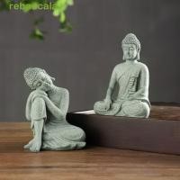 ราคา REBACCA เครื่องประดับพุทธ ท่านั่ง Oriental Culture พระพุทธรูปหินทราย หลายสไตล์ Zen Green Sandstone พระพุทธรูปโต๊ะ (47959780755)