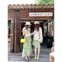 ราคา เสื้อผ้าผู้หญิงของมูซี่ กระโปรงยาวจีบจีบพิมพ์ลายสีเขียวกลุ่มกลางพิมพ์ยางยืด (56810259128)