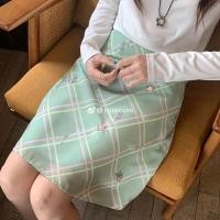 ราคา สินค้าใหม่ กระโปรงทรงเอลายสก๊อตลายดอกไม้ฤดูใบไม้ผลิสไตล์ใหม่สไตล์เกาหลีอารมณ์ย้อนยุคกระโปรงกลางยุคกลาง (55360915404)
