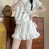 ราคา เสื้อผ้าผู้หญิงของ Muuxi กระโปรงลูกไม้สีขาวผู้หญิงฤดูร้อนสไตล์ใหม่หวาน Slimmer ดูสั้น Culottes Casual a Line กางเกงกระโปรง (54560111898)