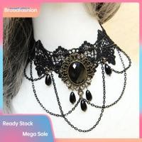 ราคา BRO ผู้หญิง Retro Gothic สีดํา Chokers ลูกไม้ Hollow Chain Collar สร้อยคอแฟชั่น (41028967184)