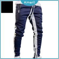 ราคา ผู้ชาย Sweatpants Contrast สีเอวยางยืด Drawstring Breathable ฤดูใบไม้ร่วงกางเกงสําหรับ Jogging (51561003871)