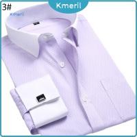 ราคา เสื้อเชิ้ตสไตล์ฝรั่งเศสลายทางพร้อมกระดุมข้อมือ (46958725724)