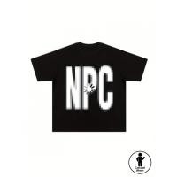 ราคา เสื้อยืดโอเวอร์ไซส์ผู้ชายและผู้หญิง เสื้อยืดลายกราฟิกตัวอักษร NPC สุดฮิต เสื้อสีขาวพิมพ์ลายสีดำ เหมาะสำหรับใส่ลำลอ (55608403552)