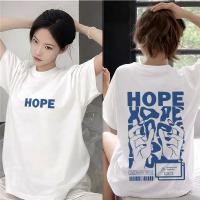 ราคา เสื้อยืดแขนสั้น unisex ทรงโอเวอร์ไซส์ เนื้อผ้านุ่ม ระบายอากาศดี สีดำและสีขาว เสื้อยืดทูโทน แฟชั่นฮิต (55310555157)