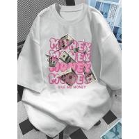 ราคา เสื้อยืดผู้ชายสไตล์ Y2K พิมพ์ลายกราฟิก Money เสื้อยืดคอกลมแขนสั้นลำลอง ใส่สบายและมีสไตล์สำหรับทุกฤดูกาล เสื้อยืดใส่ไ (53758560871)