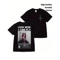 ราคา เสื้อยืดลายกราฟิก Cactus Jack LOOK MOM I CAN FLY พิมพ์ลายสีชมพูเมียนและขาว เสื้อยืดลำลองแขนสั้นคอกลมสำหรับทั้งชายแล (51458565264)