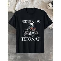 ราคา เสื้อยืดลายโครงกระดูกสไตล์สตรีท Skull Graphic Streetwear T Shirt Oversized Cotton Tee for Men (49158281096)