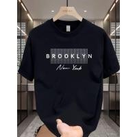 ราคา เสื้อยืดกราฟิกบรู๊คลิน นิวยอร์กสำหรับผู้ชาย เสื้อคอกลมหนา เสื้อสวมใส่ได้ทุกวันและโอกาสพิเศษ เสื้อผ้าบรู๊คลินสำห (41079855052)