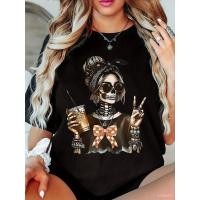 ราคา เสื้อยืดลำลองสำหรับสาวอวบ เสื้อยืดไซส์ใหญ่พิเศษ คอกลม แขนสั้น เนื้อผ้ายืดหยุ่นเล็กน้อย ใส่สบายได้ทุกฤดู (46708287408)