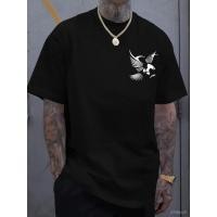 ราคา เสื้อยืดผู้ชายไซส์ใหญ่ ผ้าฝ้ายลายอินทรี เสื้อทีเชิ้ตกราฟิกเทรนดี้ สวมใส่สบาย เหมาะสำหรับฤดูร้อน เสื้อสตรีทแวร์สไตล์เ (51158549174)