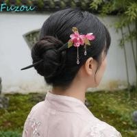 ราคา FUZOU กิ๊บติดผมลายดอกไม้ กิ๊บติดผมสไตล์ไม้ดอกบัว พู่อารมณ์ Retro Elegant Updos ส้อมผม (55760420832)