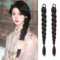 ราคา ฟซู วิกผมถักเปียผมหางม้า สไตล์สังเคราะห์บิดถักเปียยาว ผ้าโพกศีรษะอ่อนโยนจําลองปุยมวยถักเปียวิกผมพรรค (55410996507)