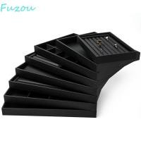 ราคา FUZOU ถาดแสดงเครื่องประดับ Stackable สีดํา PU หนังเครื่องประดับพาเลท พรีเมี่ยมหลายช่องที่ถอดออกได้ Dividers สวมใส่สร้อยข้อมือจัดเก็บสร้อยคอ (55009763131)