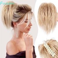 ราคา FUZOU High Ponytail Extension Synthetic Updo Fluffy Messy Bun Hair Piece Scrunchy Straight Chignon Natural Short Claw Clip Bun สําหรับผู้หญิง (54409901614)
