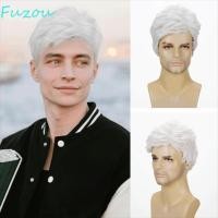ราคา FUZOU วิกผมหยิกสั้น สีเขียวสีขาวสีส้มผู้ชายที่สมจริงวิกผมกับ Bangs ผมปลอมหล่อธรรมชาติปุย St คอสเพลย์วิกผมวันแพทริค (53559735877)