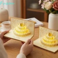 ราคา FUZOU การ์ดอวยพรเค้กป๊อปอัพ 3D ช่องเสียบการ์ด 6 ช่องพับวันเกิดซองจดหมายสีแดง สุขสันต์วันเกิดเรืองแสงพร้อมริบบิ้นโปสการ์ดการ์ดไฟดนตรีงานเลี้ยงวันเกิด (52760570014)