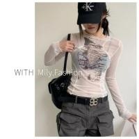ราคา Milyfashion Pure Desire Gauze White Top Summer Long Sleeve (56106326837)