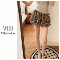 ราคา Milyfashion กระโปรงลายเสือดาว พิมพ์ลายสวยงาม ดีไซน์น่ารัก ในสไตล์ Y2K (45909666204)