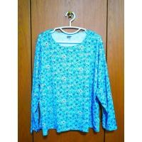 ราคา มือ2 เสื้อแขนยาวลายดอกเล็กสีฟ้าสด งานใหม่มาก อก 52 เสื้อผ้าสาวอวบ (57860791168)