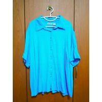 ราคา มือ2 เสื้อเชิ้ตสีฟ้า คอปกนิ่มๆ ดีเทลผ้ายับๆเก๋ๆ ใส่หลวมๆ อก 56 เสื้อผ้าสาวอวบ (51210791437)