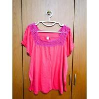 ราคา มือ2 เสื้อแฟชั่น คอเหลี่ยม สีชมพูบานเย็น อก 50 เสื้อผ้าสาวอวบ (43181021354)