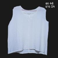 ราคา มือ2 เสื้อแขนกุด ใส่ทำงานได้ มีลายปักเก๋ๆ ไซส์ใหญ่ สาวอวบใส่ได้ โอเวอร์ไซด์ (42369067608)