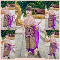 ราคา ผ้าพิมพ์ สไบเกล็ดชุดไทยเด็ก 3 ถึง 10 ปีมี 8 ขนาดราคาไม่รวมเครื่องประดับ (23380727625)