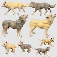 ราคา สมจริงสัตว์ป่ารุ่น Big Bad Wolf Mother Wolf Cubs ไซบีเรียนชาย Wolf King Solid ของเล่นเครื่องประดับ (49959521154)
