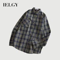 ราคา IELGY ผู้ชายแขนยาวแฟชั่นทุกการแข่งขันเสื้อลายสก๊อต (24490461555)