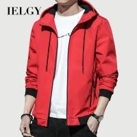 ราคา อิลกี้ เสื้อแจ็คเก็ตมีฮู้ดทรงหลวมสําหรับเล่นกีฬากลางแจ้งสําหรับผู้ชายสีแดงเรียบง่าย (27073464093)