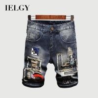 ราคา IELGY กางเกงยีนส์ขาสั้นปักลายขาดฤดูร้อนสําหรับผู้ชาย (24404446250)