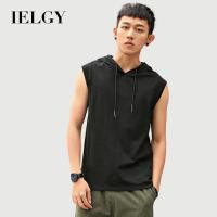 ราคา IELGY เสื้อแขนกุดผู้ชายฤดูร้อนเกาหลีรุ่นเสื้อกั๊กแขนกุดอินเทรนด์ คลุมด้วยผ้า หมวก ผู้ชาย (43652285533)