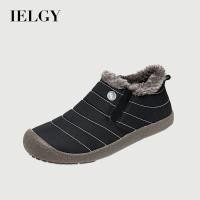 ราคา IELGY ผู้ชายสไตล์เกาหลีขนแกะหนาต่ําตัดรองเท้าหิมะ (29673471674)