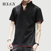 ราคา IELGY ธุรกิจ สีเหลือง โวลต์ คอ เวอร์ชั่นเกาหลี ทวิภาคี เสื้อโปโลหลวม เสื้อยืดแขนสั้น ตัวอักษร สันทนาการ (29056578330)