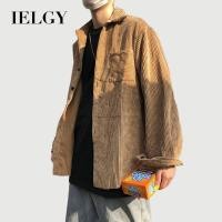 ราคา IELGY ผ้าลูกฟูกผู้ชายย้อนยุคหลวมทุกการแข่งขันเสื้อเชิ้ตแขนยาว (28873449586)