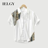 ราคา IELGY ฤดูร้อนแขนสั้นเย็บชายเสื้อแฟชั่นพิมพ์เสื้อลําลอง (27483660924)