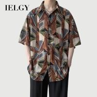 ราคา IELGY hong kong เสื้อเชิ้ตแขนสั้นลายดอกไม้สไตล์เรโทรสําหรับผู้ชาย (27423471088)