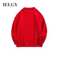 ราคา IELGY เสื้อกันหนาวผู้ชายฤดูหนาวใหม่รอบคอเสื้อกันหนาวสีทึบ (26171064057)