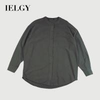 ราคา IELGY เสื้อเชิ้ตผู้ชายสไตล์ญี่ปุ่นคอตั้งสีทึบผ้าฝ้ายผ้าลินินหลวมแขนยาว สูงสุด (24690457345)