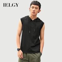 ราคา IELGY bottoming เสื้อเสื้อกั๊กผู้ชาย hooded street fitness แฟชั่นสีทึบเสื้อยืดแขนกุดกีฬาเสื้อกั๊กผ้าฝ้าย (23778340379)