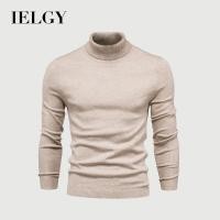 ราคา IELGY ใหม่ลําลองผู้ชายสีทึบเสื้อสวมหัวคอเต่าเสื้อถักลําลองผู้ชาย (23361760854)