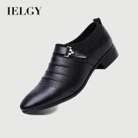 ราคา IELGY รองเท้าออกงานผู้ชาย รองเท้าแตะหนังหุ้มข้อหัวแหลม (22254613959)