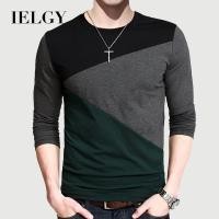 ราคา IELGY เสื้อยืดแฟชั่นผู้ชายคอกลมแขนยาวผ้าฝ้ายสีดําทรงสลิม (15613483223)