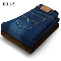 ราคา IELGY กางเกงยีนส์ยืดขนาดบวกผู้ชายบวกเทรนด์ขาตรงแคชเมียร์ (29563895125)