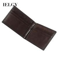 ราคา IELGY น้ํามันขี้ผึ้งหนังป้องกันแม่เหล็กป้องกันการโจรกรรมรูดบัตรกระเป๋าชั้นแรกคลิปหนังวัวแท้ (28930549224)