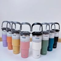 ราคา Tyeso พร้อมส่ง แก้วเก็บความร้อนเเละเย็น มีหูหิ้ว รุ่นฝา 2 หัว แก้วสแตนเลส 304 ของแท้ (23183889102)