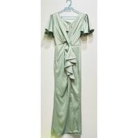 ราคา เดรสยาวออกงานสีเขียวมิ้นท์ ป้าย YAYA SHOP ผ้าซาร่า อก 34 เอว 28 สะโพก 36 ยาว 55 นิ้ว (48809645052)